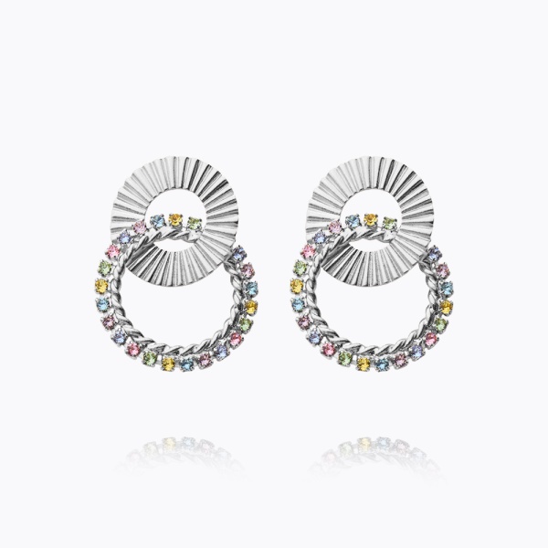 Caroline Svedbom Silver Gianna Earrings - Pastel Combo